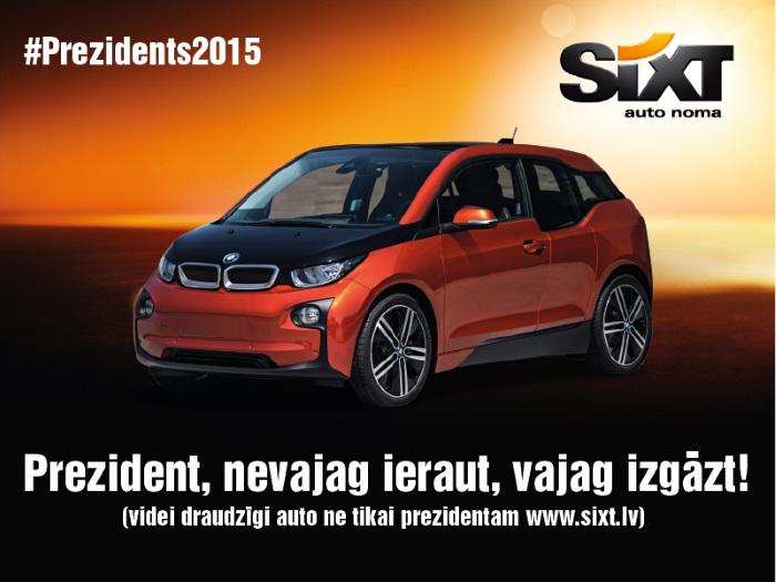 sixtbaltic's tweet photo. Sajūtas, ko sniedz izbrauciens ar #ElektroAuto, pielīdzināmas labam šampanietim! #Prezidents2015 #Vejonis #SixtAuto http://t.co/WsHWAu9RtQ