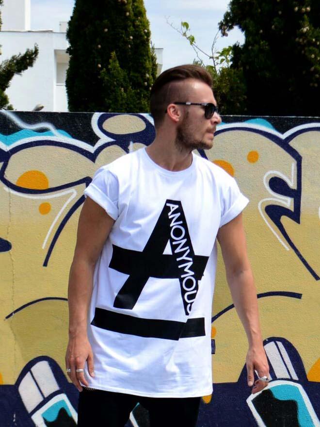 #NEW #ANONYMOUS Text Long Tee with folded sleeves + long length £45 #ANONYMOUSClothing #urban #unisex #madeinengland