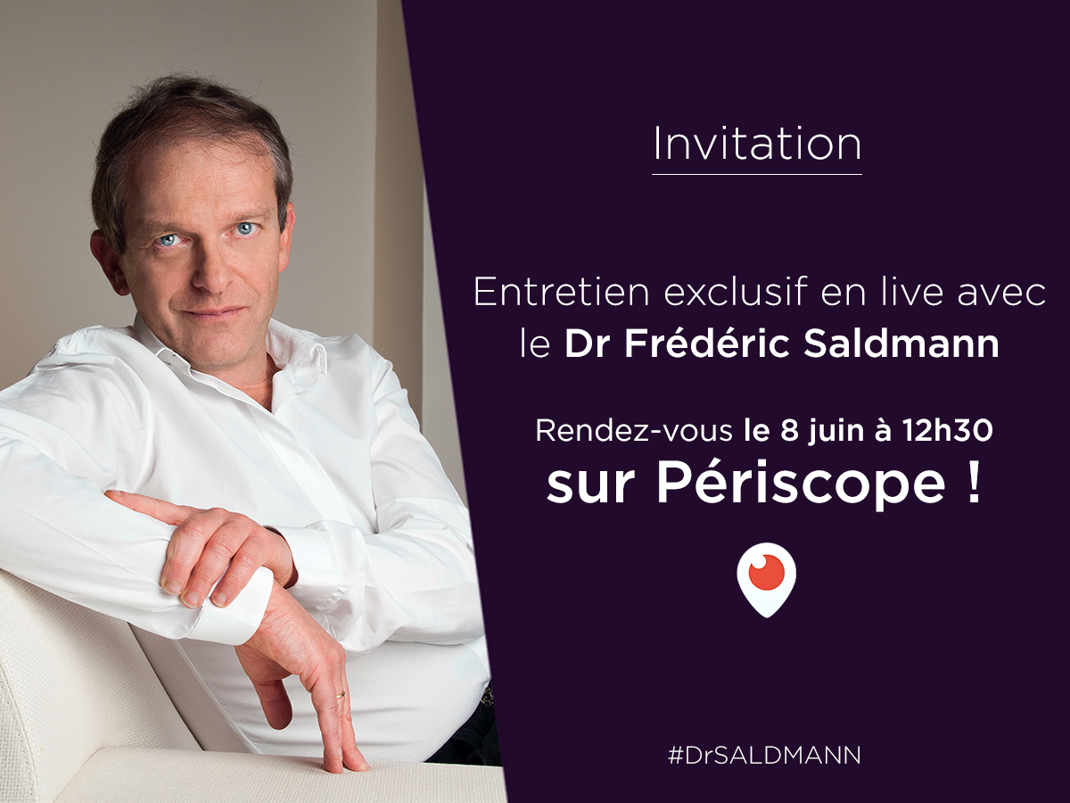 AlbinMichel's tweet image. Dans 3 jours, quelque chose va changer dans votre vie ! RDV lundi 8 juin à 12h30 avec le Dr #Saldmann sur Périscope