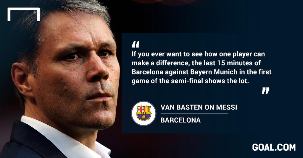 Quotes on the GOAT "Marco van Basten: “There's no doubt about it, Messi is the player in the A phenomenon. His humbleness only makes him greater.”" / Twitter