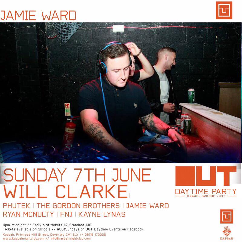 jamiewardcov's tweet image. This Sunday @OutEvents_  @KasbahCoventry  looking like its gonna be a good one ! #daytime party #suns out 🙌🏻🏠🎵☀️