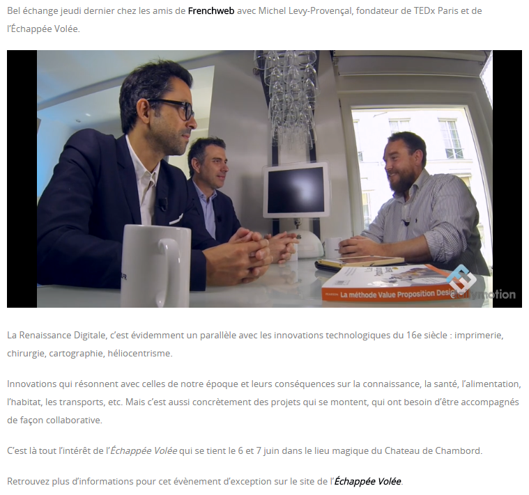 FranckyPedia's tweet image. L'@lechappeevolee, un évènement sur la #Renaissance #Digitale ! bit.ly/1FvSRtx
@frenchweb #idaos @TEDxCEWomen