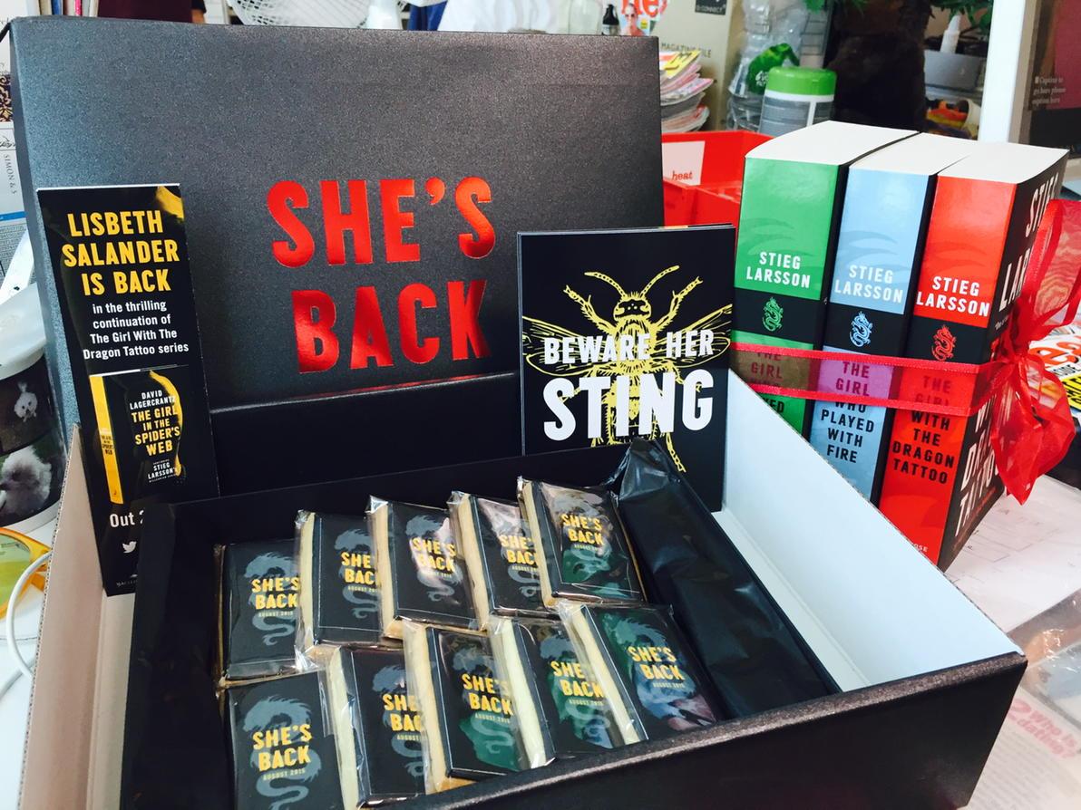 Huge thanks to <a href="/QuercusBooks/">Quercus Books</a> for this amazing box of treats. Lisbeth is BACK! Deffo time for me to #ReadtheGirl
