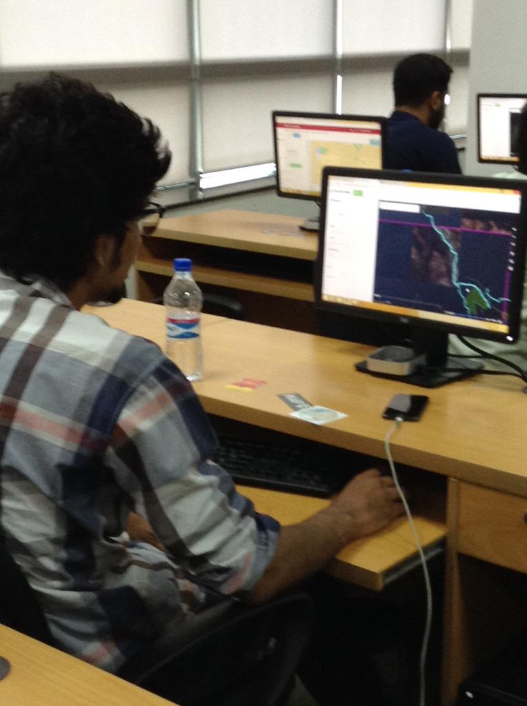 arshiabano's tweet photo. Volunteers at @USCGLahore #Map4Nepal. Every edit counts. http://t.co/VwOXCPF3bW