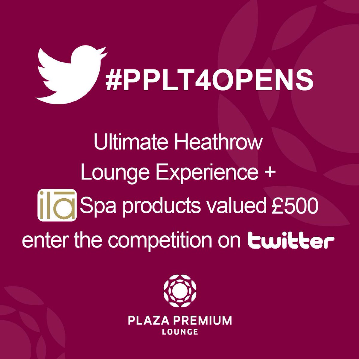 plaza_network's tweet photo. RT & follow to win £500 lounge experience & @ila_spa goodies to celebrate our new lounge @HeathrowAirport T4 #PPLT4 http://t.co/miz3BvU59T