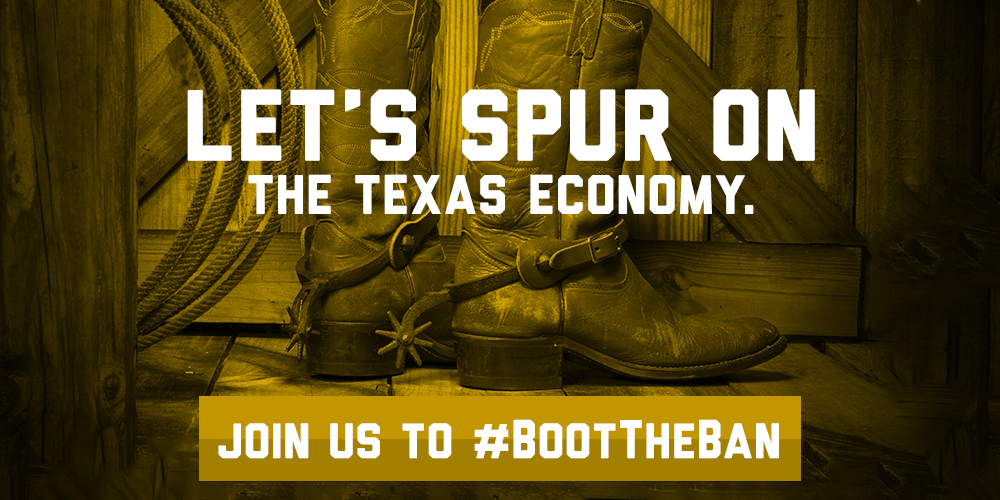 BootTheBan's tweet image. Sign the petition to #BootTheBan &amp;amp; help spur on the #TX economy! bit.ly/1BzNHKp