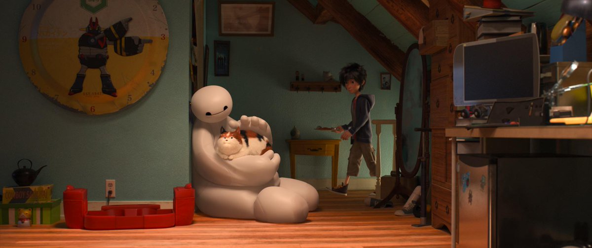 DisneyAnimation's tweet image. Happy hug your hairy baby day! #HugYourCatDay #BigHero6