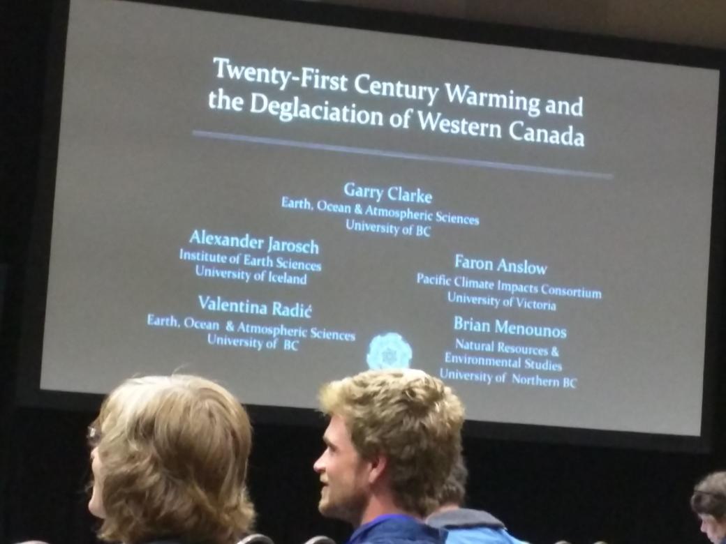 MuketyMuk's tweet image. Garry #Clarke plenary study projects BC #glaciers going GONE! Need to reduce CO2 #CMOS2015
