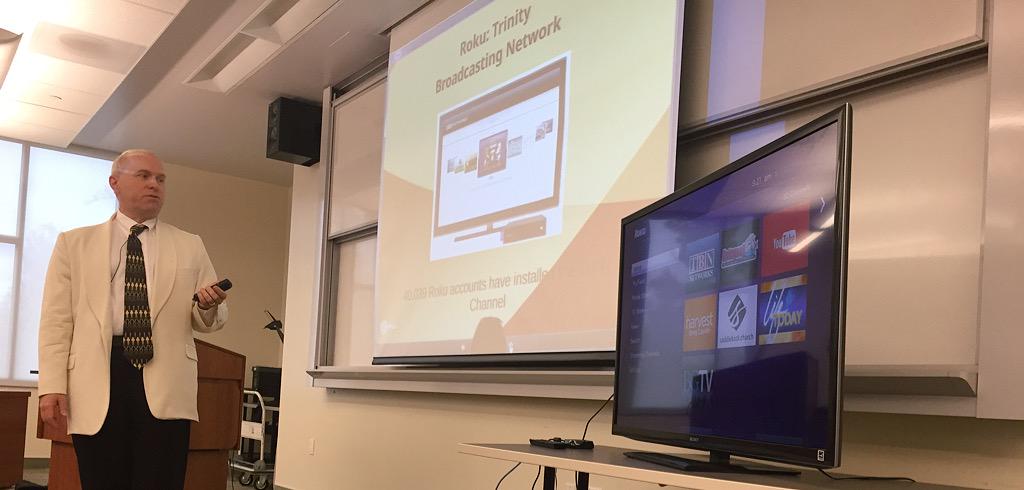 DigitalMinCon's tweet image. &quot;Stake your claim! Build out your [ministry&apos;s] @RokuPlayer channel&quot; - @TrinetSolutions COO Ron Weber #DMC15