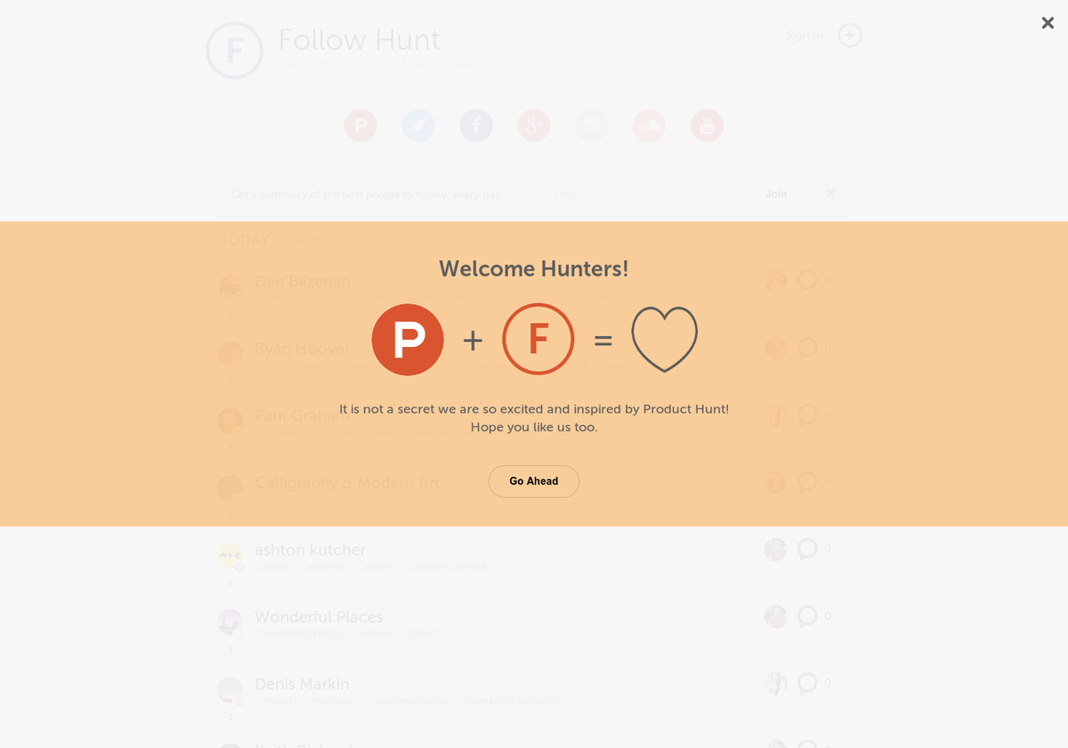 Follow Hunt: Product Hunt for people. Best people to follow, every day producthunt.com/posts/follow-h… via <a href="/erictwillis/">Eric</a>