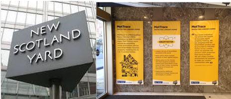 DeterTech_UK's tweet image. #SmartWater is honoured to have it's logo on prominent display in the front reception of New Scotland Yard police HQ.