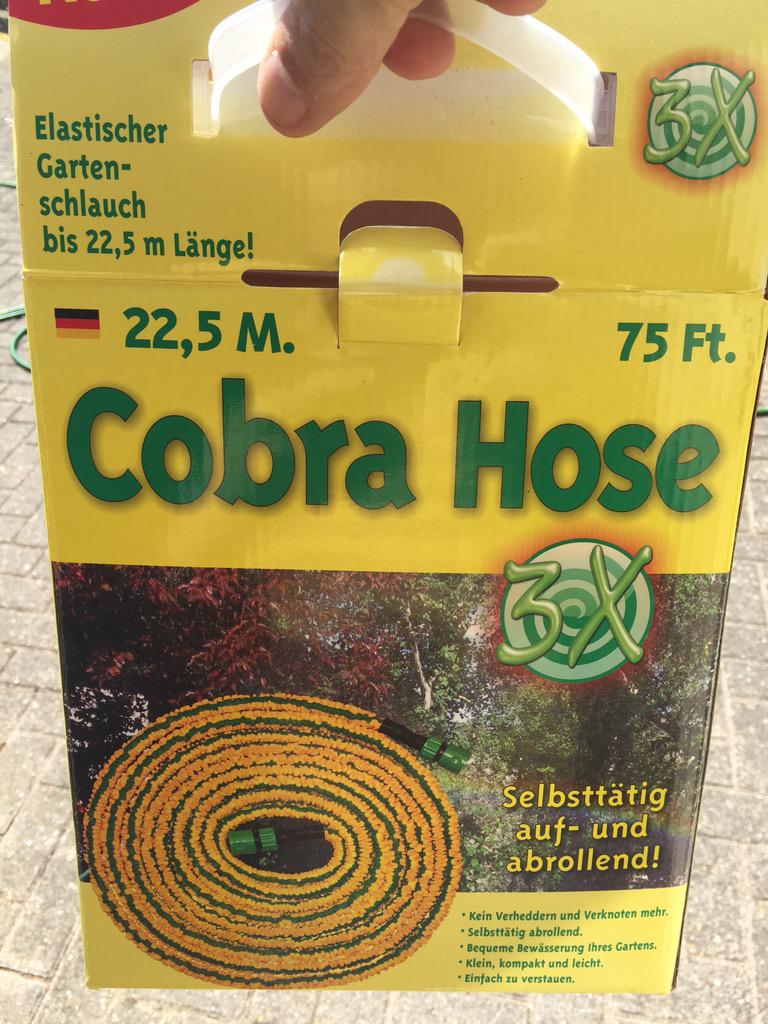 Ik denk ook iets te kopen, de #cobrahose , op de markt, helaas is het ding meteen kapot gegaan. #fail
