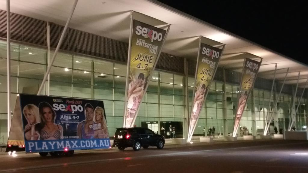 Planographer's tweet image. #sexpo #perth has landed. @tashareign and @misstoriblack are here in town @mrwhiteacre #suburbansexscapes