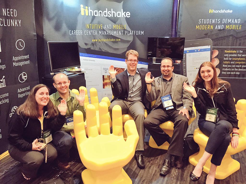 faroukdey's tweet image. Hands in the air with the disruptor I&apos;ve been waiting for. #finallyhere @joinHandshake @GarrettLord #NACE15 #elev8cs