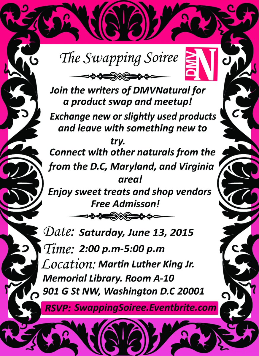DMVNatural Swapping Soiree! dmvnatural.wordpress.com/2015/06/04/dmv…