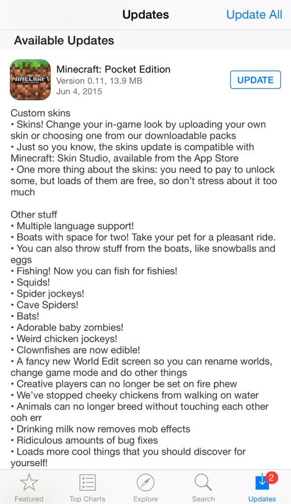Minecraft Pocket Edition 0.11.0 Alpha Build 13 Free Update [ios
