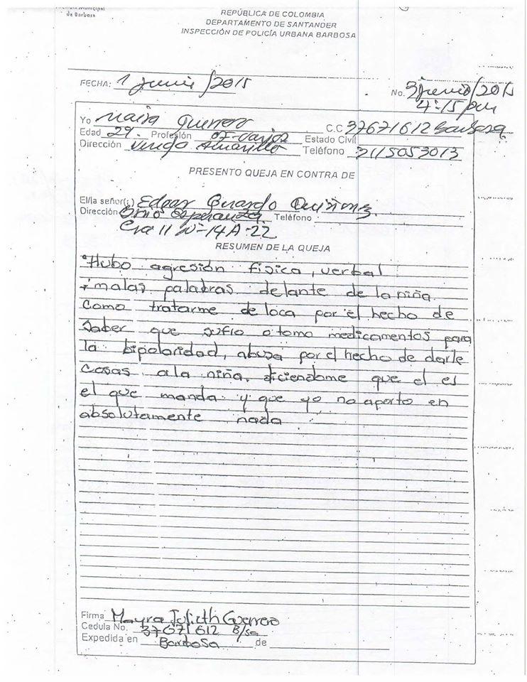 JAVI_58's tweet photo. concejal de Barbosa Santander agrede físicamente a su pareja sentimental @LAFmNoticias @BluRadioCo #NiUnaRosaMas http://t.co/MIYc7hSuZR