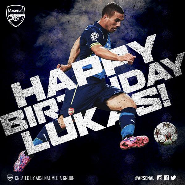Happy Birthday Lukas Podolski! Yang ke-30! Terus berjuang untuk tim inti ya 