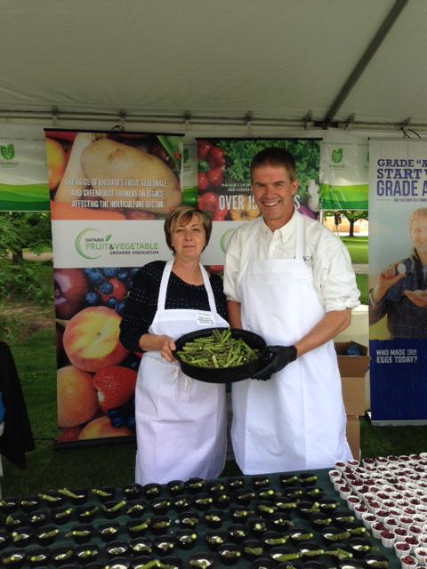 Visit John and Alison at the OFVGA booth handing out <a href="/onasparagus/">Ontario Asparagus</a> and dried cherries! #loveONTfood