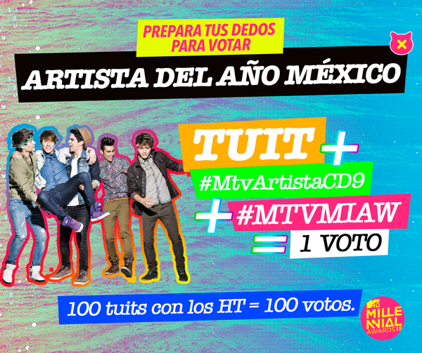 SonyMusicLatin's tweet image. .@somosCD9 nominados para los @MTVLA Millennial! Vota usando #MtvArtistaCD9 #MTVMIAW @mtvmiaw millennial.mtvla.com/home