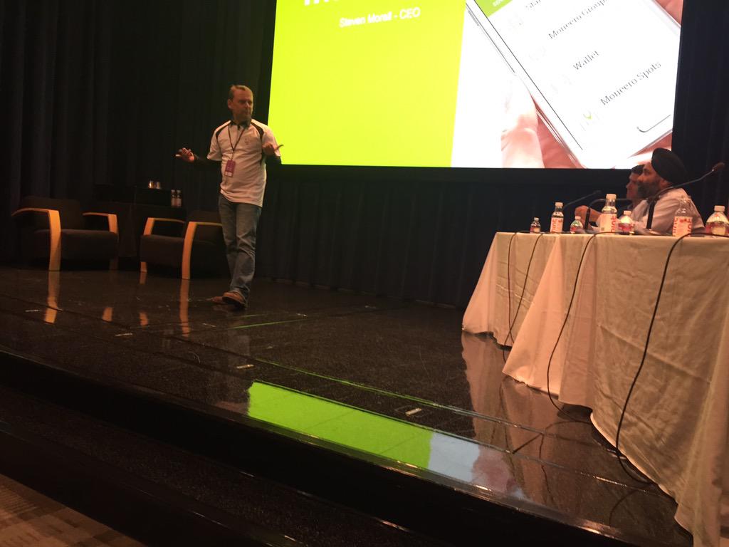 nandita_r2i's tweet photo. Mobile wallet @moneeroHQ from Uruguay #WCTUruguay presenting at #WorldCupTech http://t.co/WHxlmmP9D2