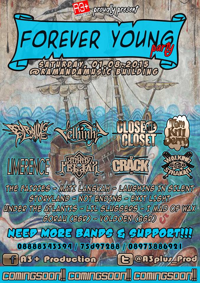 #FOREVERYOUNGPARTY | 01.08.2015 | at <a href="/ramandamusic/">Ramanda Depok Venue</a> | OPEN REGIST!!! | info : 08973886921/75d97288 cc: <a href="/LilSluggers_HC/">Lil' Sluggers </a>