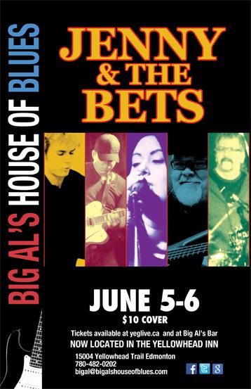 Jenny &amp; The Bets are playing this weekend at Big Al's House of Blues! #yeg #yegmusic