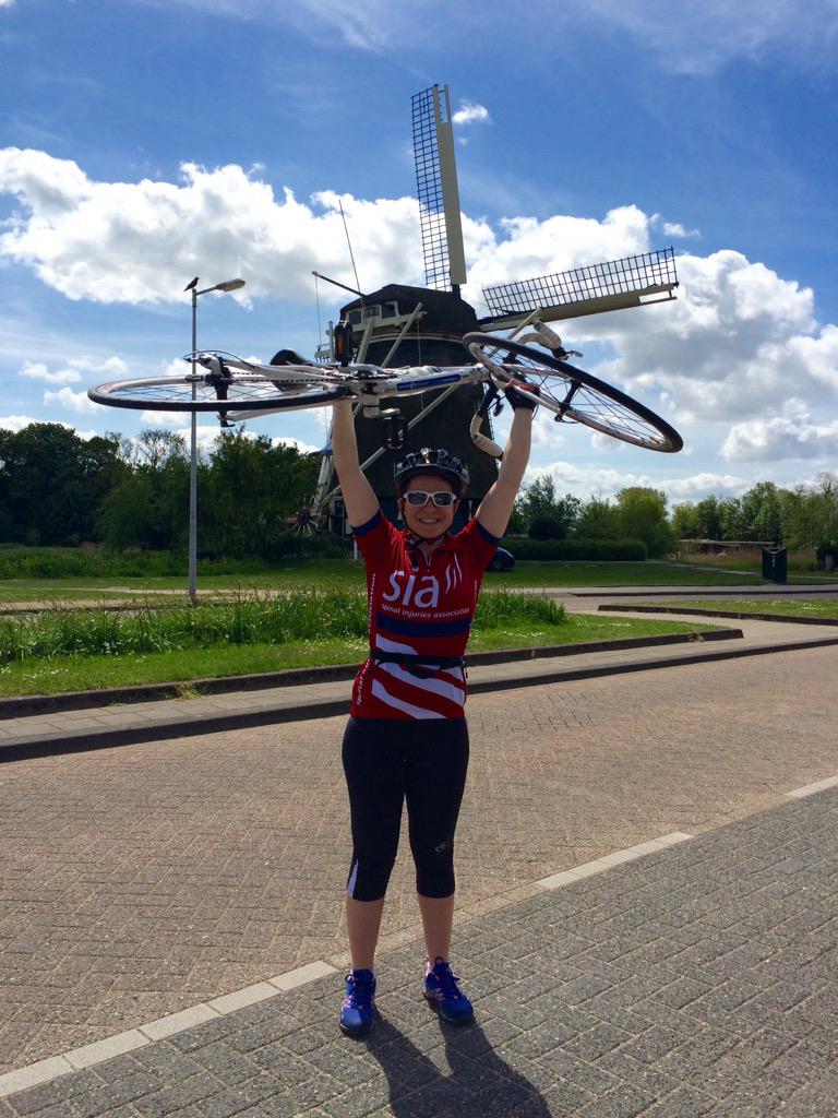 LeighDayCycling's tweet photo. LD Lawyer Rachel Botterill who cycled to Amsterdam to raise funds for @spinalinjuries heading to #SIAawards tonight http://t.co/qDchcl9WSv