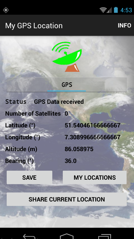 ufo127's tweet photo. Share your GPS Location with Friends.
Check my Android App "MyGPSLocation" on Playstore:
https://t.co/t2PXwLkSOc http://t.co/DQP9lCVVO4