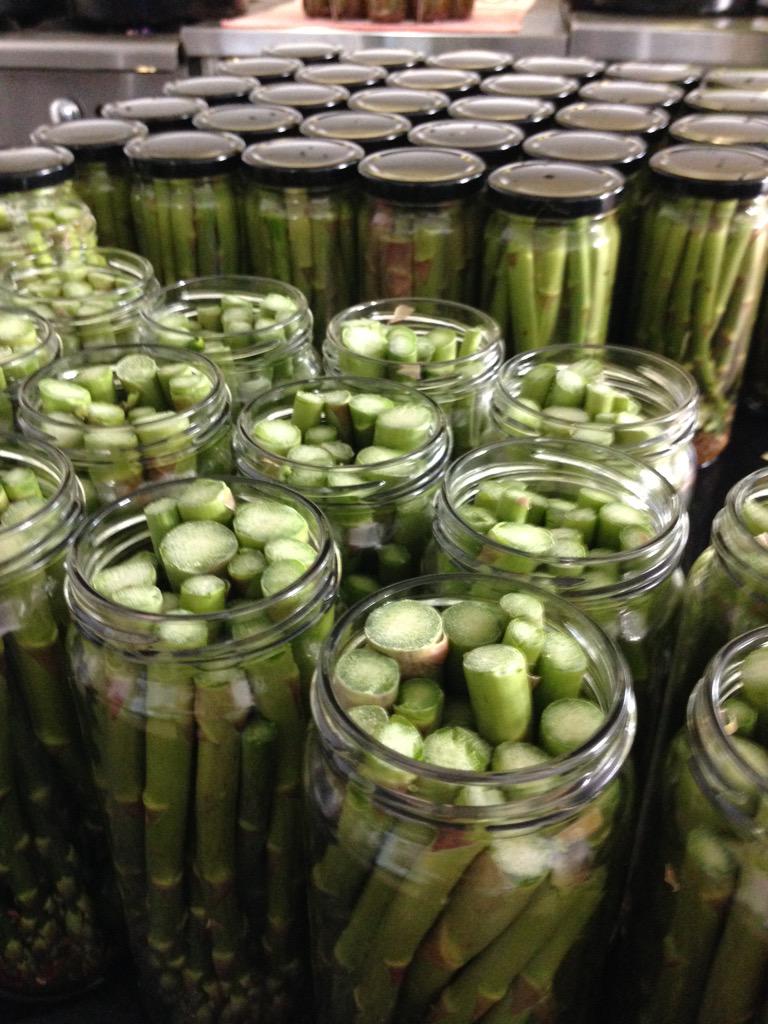 in_a_jam's tweet photo. Pickled Asparagus today! Our on-site store in Melbourne is open tomorrow from 10 to 6 and Sat 10 to 4.  #Asparagus http://t.co/Qn4lbOMavy