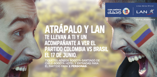atrapaloCOL's tweet photo. Dale RT si quieres ir a la Copa América y demuéstralo con esta trivia  http://t.co/YknO7z5qZV  #AtrapaloTeLleva http://t.co/JioqSkEe08