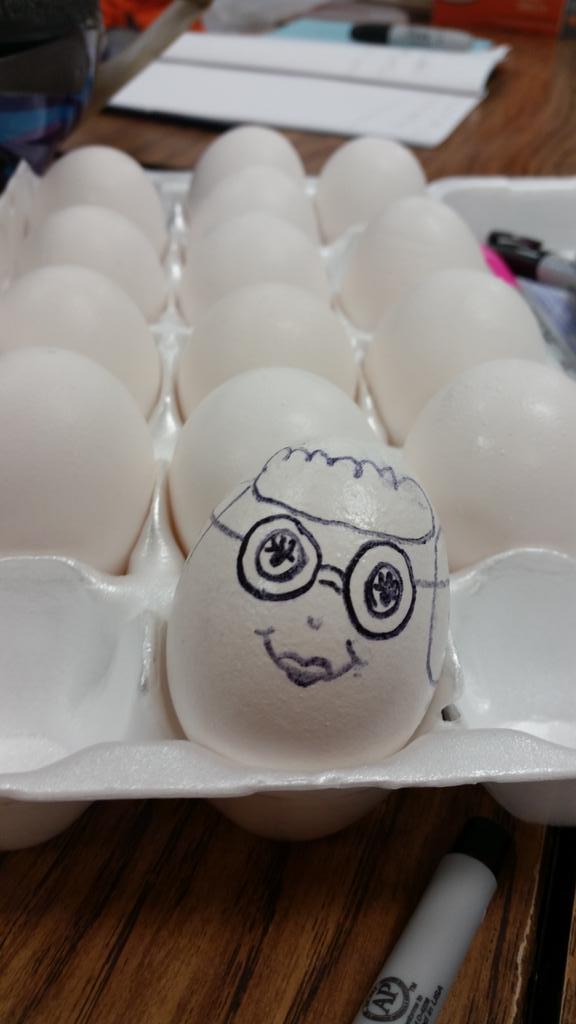 MsHassen's tweet photo. It's Amelia Egghart! Weird Scientists are about to venture on their first egg drop experiment! #WEsummer http://t.co/dRIWpCXxQ9