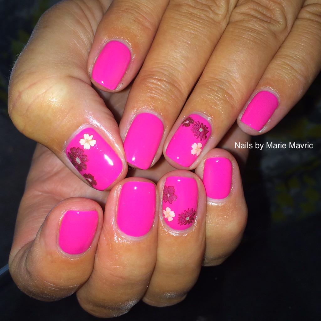 100 Best Valentine's Day Nails : Hot Pink Nails with Gold Drips 1 - Fab  Mood | Wedding Colours, Wedding Themes, Wedding colour palettes