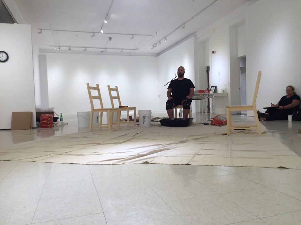 Tony Schwenson live <a href="/montgallery/">Montserrat Gallery</a>, come tonight to catch end of the performance &amp; our reception for #reliquary 7-9pm.