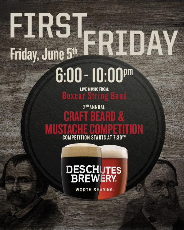 DeschutesBeer's tweet image. Beard &amp;amp; Mustache Comp, live music by Boxcar String Band &amp;amp; photos by @petealport at our pub #inbend tomorrow 6-10pm
