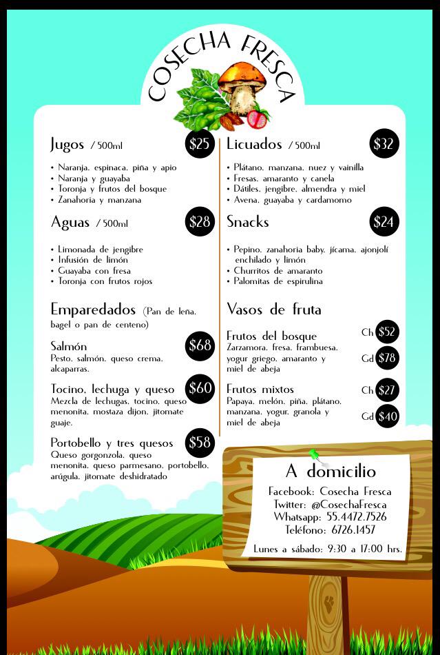 CosechaFresca's tweet photo. ¿Ya conoces nuestro menú? ¡Te lo llevamos a domicilio! Whatsapp: 5544727526. #CosechaFresca http://t.co/svytwFt15G