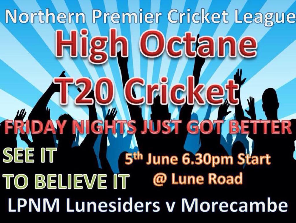 npremierleague's tweet photo. @npremierleague plenty of T20 action on Friday 6 June #npclT20 #GAMEDAY #WeLoveCricket #WeArePremierLeagueCricket http://t.co/lpw06v3guv