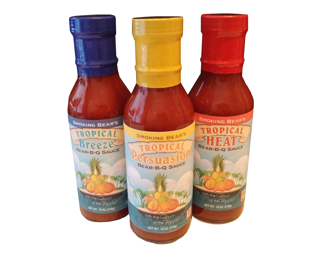 SmokingBearBQ's tweet photo. New Tropical BBQ sauces now available. Please retweet. If your not following me, please follow me. http://t.co/5EIBiXdaDm