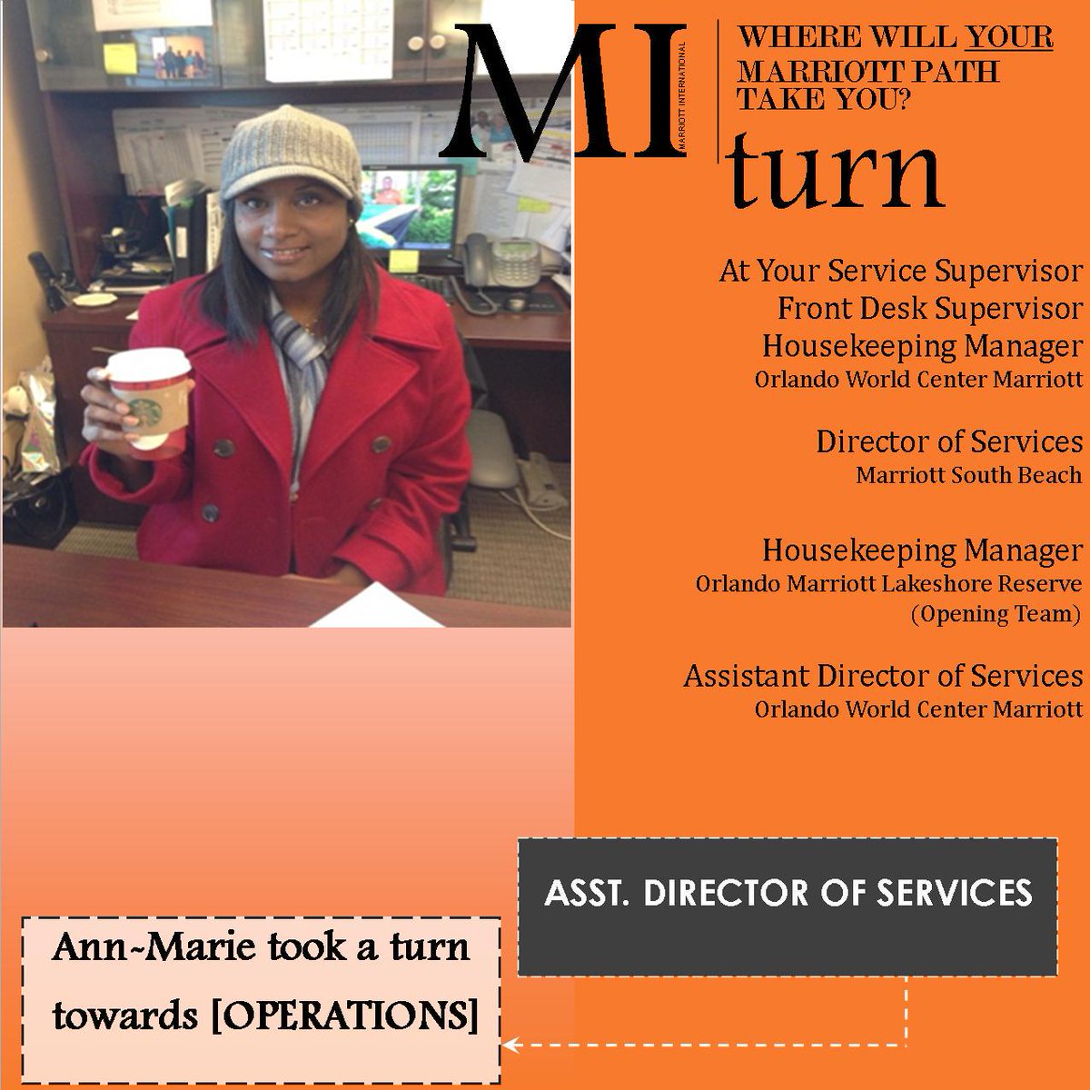Ann-Marie took a turn toward operations. Find your career path at jobs.marriott.com #Careers #MarriottHotels