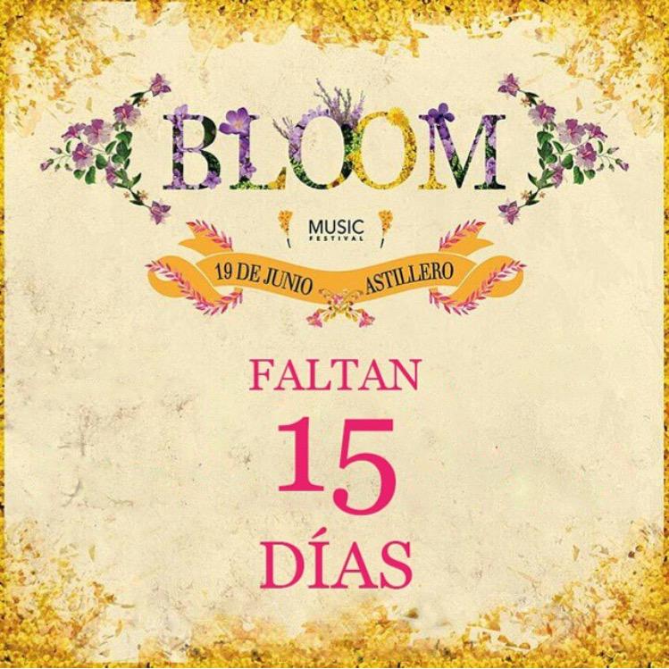 RADNESSmusic's tweet photo. A tan solo 15 días del @BloomMusicFest ! Tantas ganas como nosotros de que llegue el día 19 de junio? 😁 http://t.co/MCDH4Z3sP0