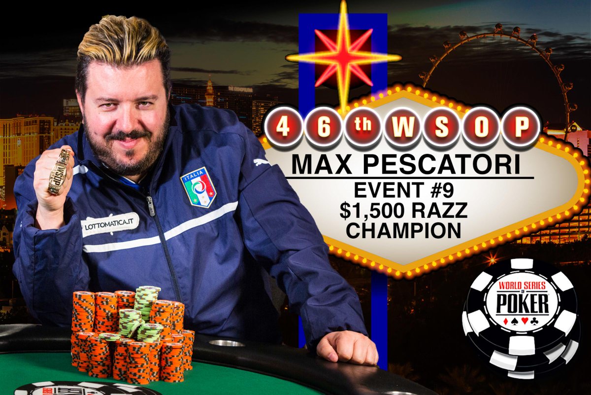 PokerNews's tweet photo. .@MaxPescatori won his third #WSOP bracelet, taking down Event #9: $1,500 Razz. http://t.co/v5pnfMUrdo http://t.co/ofdBScbyeH