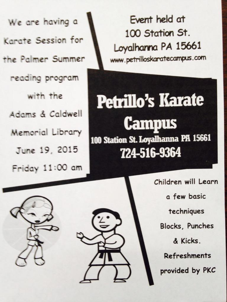 petrilloskarate's tweet photo. #petrilloskaratecampus #Derry #Latrobe #karate #palmersummerreadingprogram http://t.co/5j8Jc1SOCg