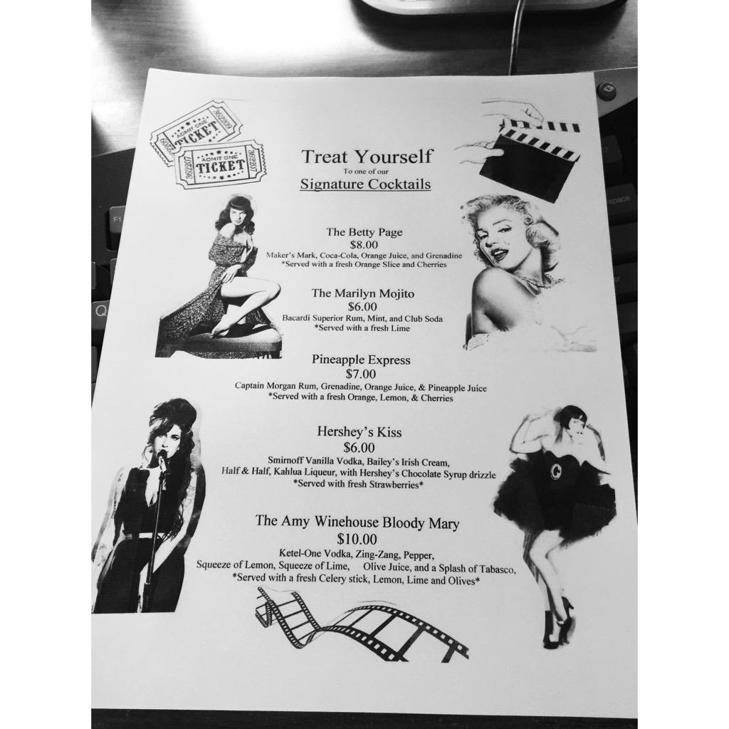 The final rough draft of the drink menu for my #BurlesqueCharityEvent