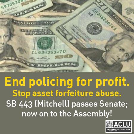sdicACLU's tweet image. Take rights &amp;amp; stuff?! @HollyJMitchell's #SB443 protects innocent citizens from arbitrary asset seizure. #WarOnDrugs