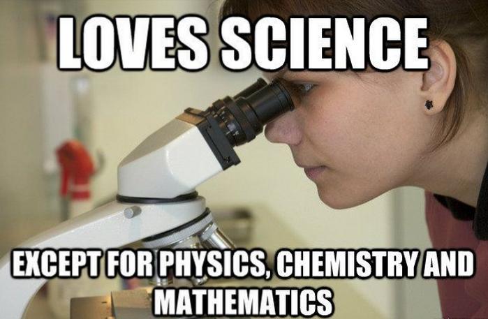 noscals's tweet photo. This drives me crazy. You can't understand bio w/o applying chem, physics, & math #learndontmemorize (@ScienceDump) http://t.co/hqTTjIVelr