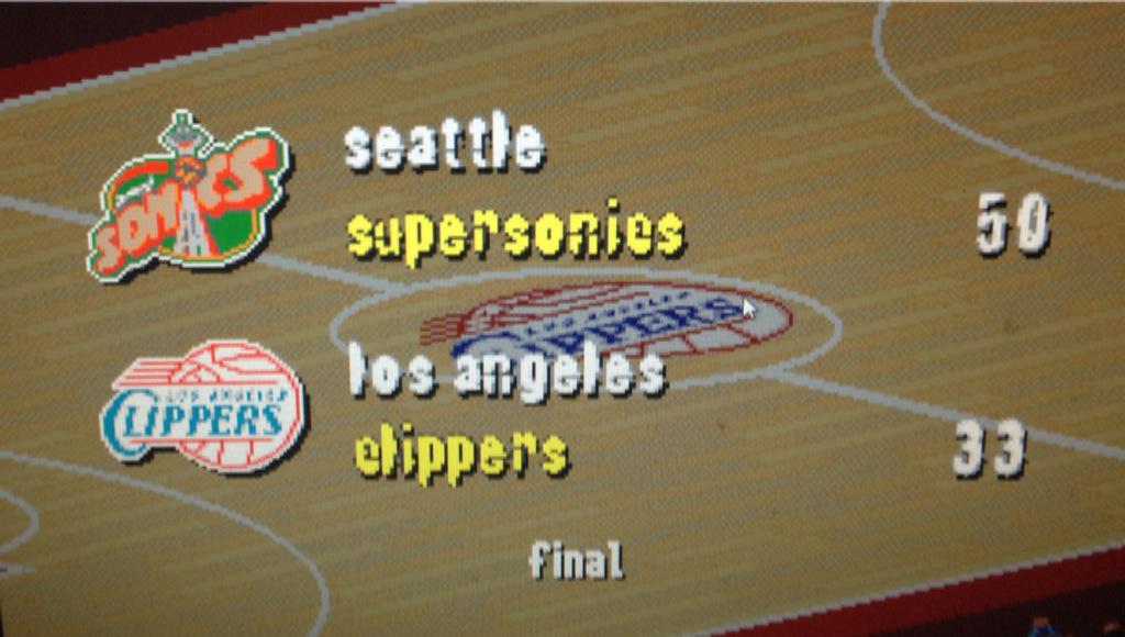 XenoVC's tweet photo. Playing some #NBALive97 on Chrome, actually emulated online. #SEAvsLAC #GotToasted http://t.co/Gn7XOBqQPB