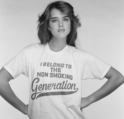 AKQuitLine's tweet photo. #TBT to @BrookeShields supporting the #NonSmokingGeneration circa 1985. Thanks for your support then and now! http://t.co/CUlzxwtW8Q