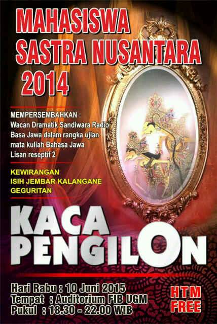 YUK DATANG! Rabu 10 Juni 2015 |  18.30-22.00 WIB | Auditorium FIB UGM | Wacan Dramatik Sandiwara Radio | FREE