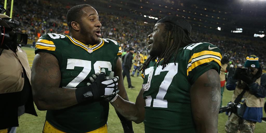 packers's tweet photo. "That's a big man running that ball!"

#Packers DT Mike Daniels on Eddie Lacy: http://t.co/hCBjegKK2v

#NFLTop100 http://t.co/5H99FmM1eO