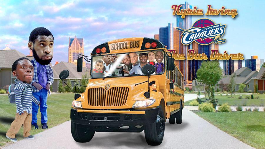 standupmikejay's tweet image. Will Kyrie carry the Cavs to safety? #StayTuned #TheBusDriver